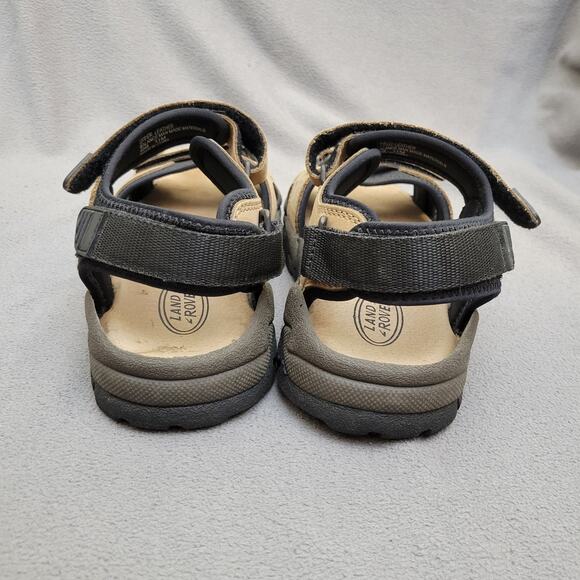 LAND ROVER Sandals Mens Beige Black Size 11 6048 Adjustable Hook and Loop - Picture 3 of 12